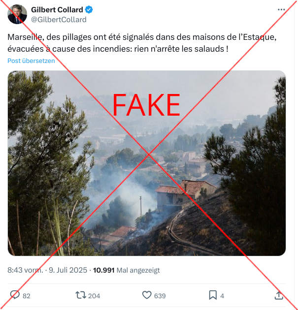 jembobineuse's tweet photo. #FakeAlert
Following yesterday's forest fires in Marseille, there are increasing claims from right-wing accounts that evacuated homes have been looted.
The police is not aware of any such cases.
#Marseille, #LEstaque, #pillage #looting
https://t.co/nsWQvsnbSo https://t.co/mJJZPTHcy4
