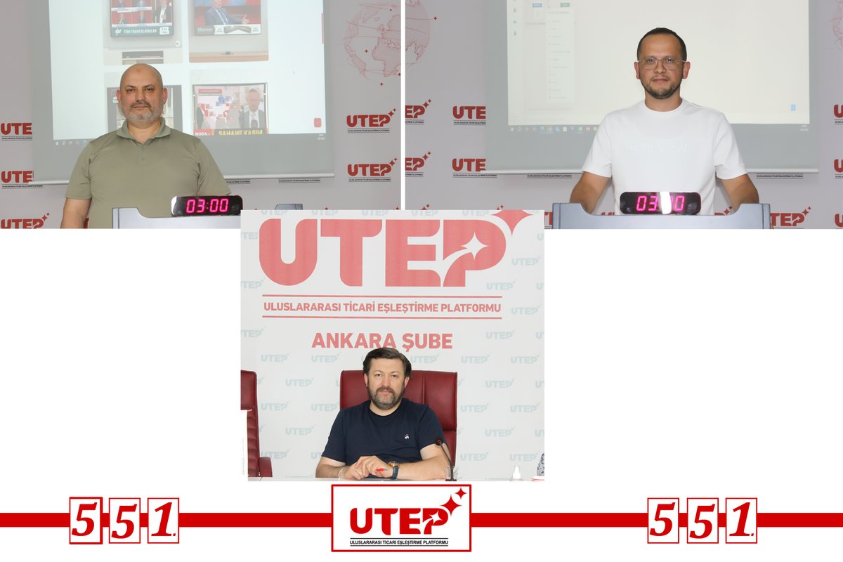 📍 551. Ticari Eşleştirme Toplantımızı Gerçekleştirdik!
📅 08 Temmuz 2025 | 📍 UTEP Ankara Şubesi

UTEP Ankara Şubesi olarak düzenlediğimiz 551. Ticari Eşleştirme Toplantımızı, değerli üyelerimizin ve kıymetli misafirlerimizin katılımıyla başarıyla tamamladık.
#UTEP