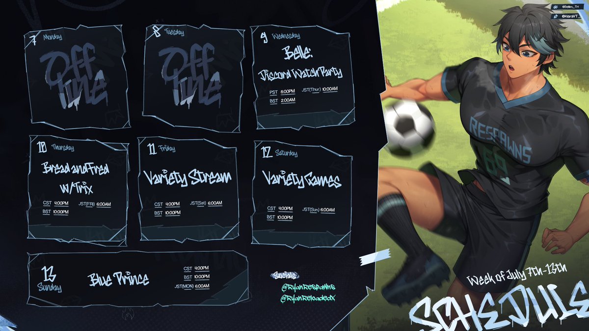 Schedule for the week: 

-Watch party in discord tonight of Belle 
-Bread and Fred with <a href="/EmeraldTrixster/">Trix || 💚💧</a> Thurs (yes i'll be drinking)
-Variety games Friday and Saturday,
-Trying Blue Prince Sunday.

Partner Push Continues, See you all there💜

Artist of the Week <a href="/Belllim_TH/">Belllim 🐑 (Commission CLOSED : 10/10)</a>