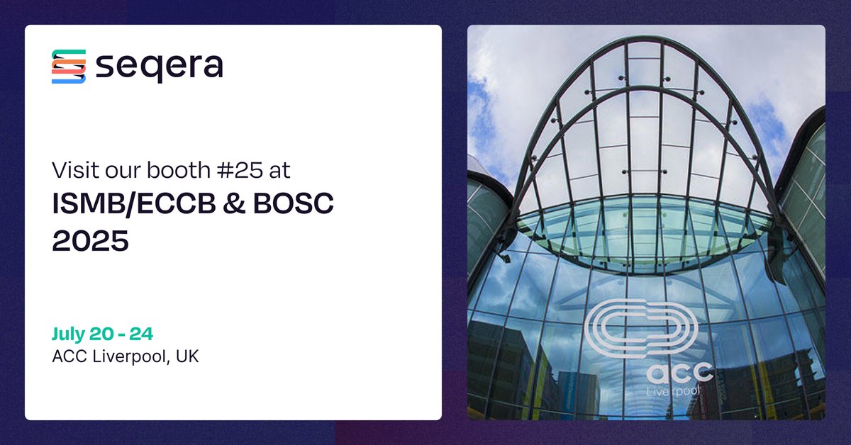 Seqera (@seqeralabs) on Twitter photo We're heading to Liverpool, UK for #ISMB and #BOSC 2025!  Find us at Booth #25 where we’ll be running live demos, giving away exclusive swag, and hosting a special raffle to win custom-engraved Nextflow AirPods! hubs.la/Q03wq7x-0 We're heading to Liverpool, UK for #ISMB and #BOSC 2025!  Find us at Booth #25 where we’ll be running live demos, giving away exclusive swag, and hosting a special raffle to win custom-engraved Nextflow AirPods! hubs.la/Q03wq7x-0