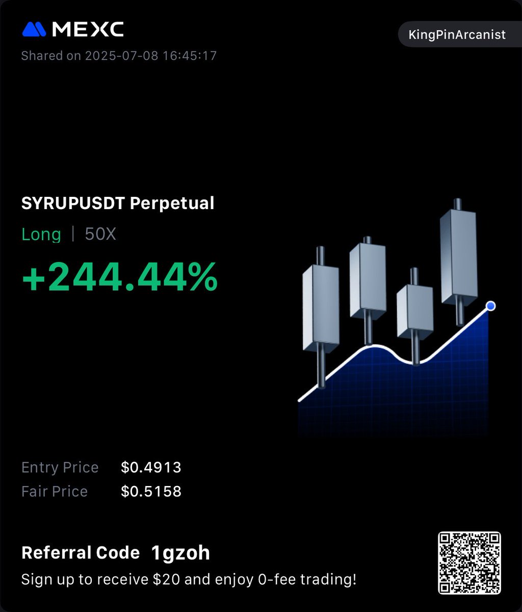 KingPinStrategy's tweet photo. Trading $SYRUP isn’t about guessing — it’s about probabilities. 📊
We don’t rely on hope. We rely on data, setup strength, and execution.
Stick to the plan. Let the odds play out.
#SYRUP #CryptoTrading #ProbabilityEdge https://t.co/QSBSWlEE4s