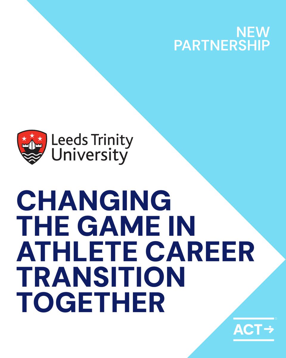 ACT (@act_community) on Twitter photo Big news! ACT Community is partnering with <a href="/LeedsTrinity/">Leeds Trinity University</a>!
Together, we’ll be combining academic insight, lived experience, and real-world support to help athletes build better futures beyond sport.
#ACTCommunity #LifeAfterSport #AthleteTransition #SportPsychology Big news! ACT Community is partnering with <a href="/LeedsTrinity/">Leeds Trinity University</a>!
Together, we’ll be combining academic insight, lived experience, and real-world support to help athletes build better futures beyond sport.
#ACTCommunity #LifeAfterSport #AthleteTransition #SportPsychology