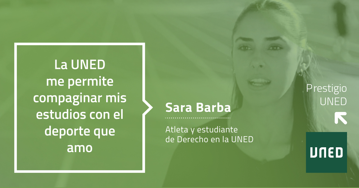 UNEDMadrid's tweet image. 🎓🏃♀️ Estudiar sin renunciar a tus metas
Sara Barba es atleta y estudiante de Derecho en la UNED. Gracias a la flexibilidad de nuestro modelo, puede compaginar su pasión por el deporte con su vocación jurídica.
¡En UNED Madrid, tú marcas el ritmo! 🙌
#UNEDMadrid #PrestigioUNED