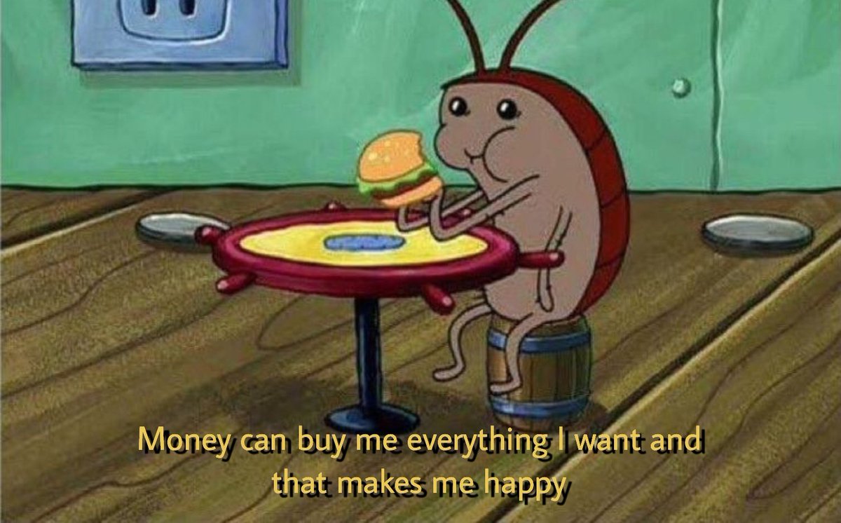 "money can't buy happiness"

me: