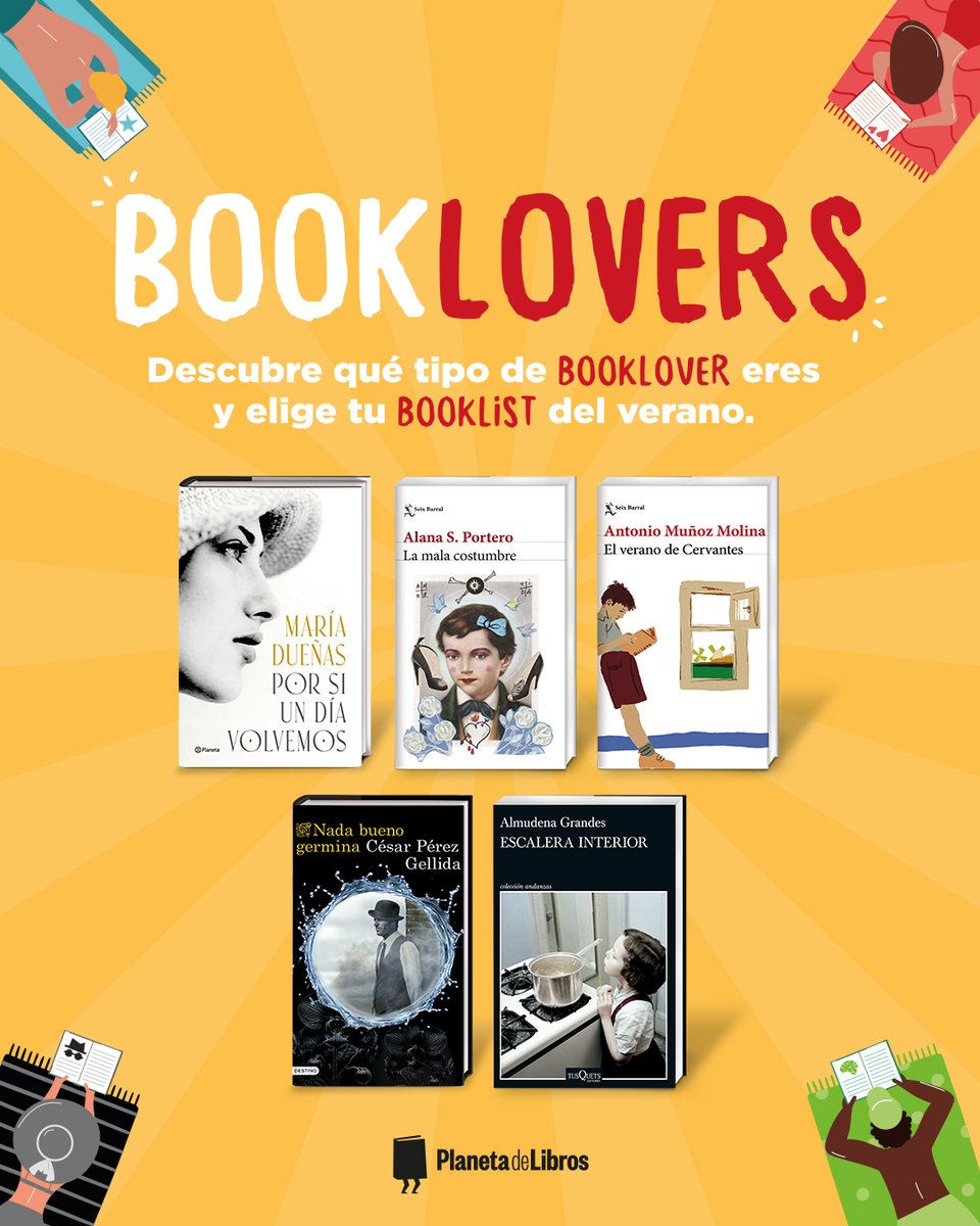 Todostuslibros (@todostuslibros_) on Twitter photo BOOKLOVERS
Descubre qué tipo de BOOKLOVER eres y elige tu BOOKLIST del verano.
Búscalos en tu librería:
acortar.link/PGaYwE
*publi
#librerías #todostuslibros #booklovers <a href="/Planetadelibros/">PlanetadeLibros</a> <a href="/Seix_Barral/">Seix Barral</a> <a href="/EdDestino/">Ediciones Destino</a> <a href="/TusquetsEditor/">Tusquets Editores</a> BOOKLOVERS
Descubre qué tipo de BOOKLOVER eres y elige tu BOOKLIST del verano.
Búscalos en tu librería:
acortar.link/PGaYwE
*publi
#librerías #todostuslibros #booklovers <a href="/Planetadelibros/">PlanetadeLibros</a> <a href="/Seix_Barral/">Seix Barral</a> <a href="/EdDestino/">Ediciones Destino</a> <a href="/TusquetsEditor/">Tusquets Editores</a>