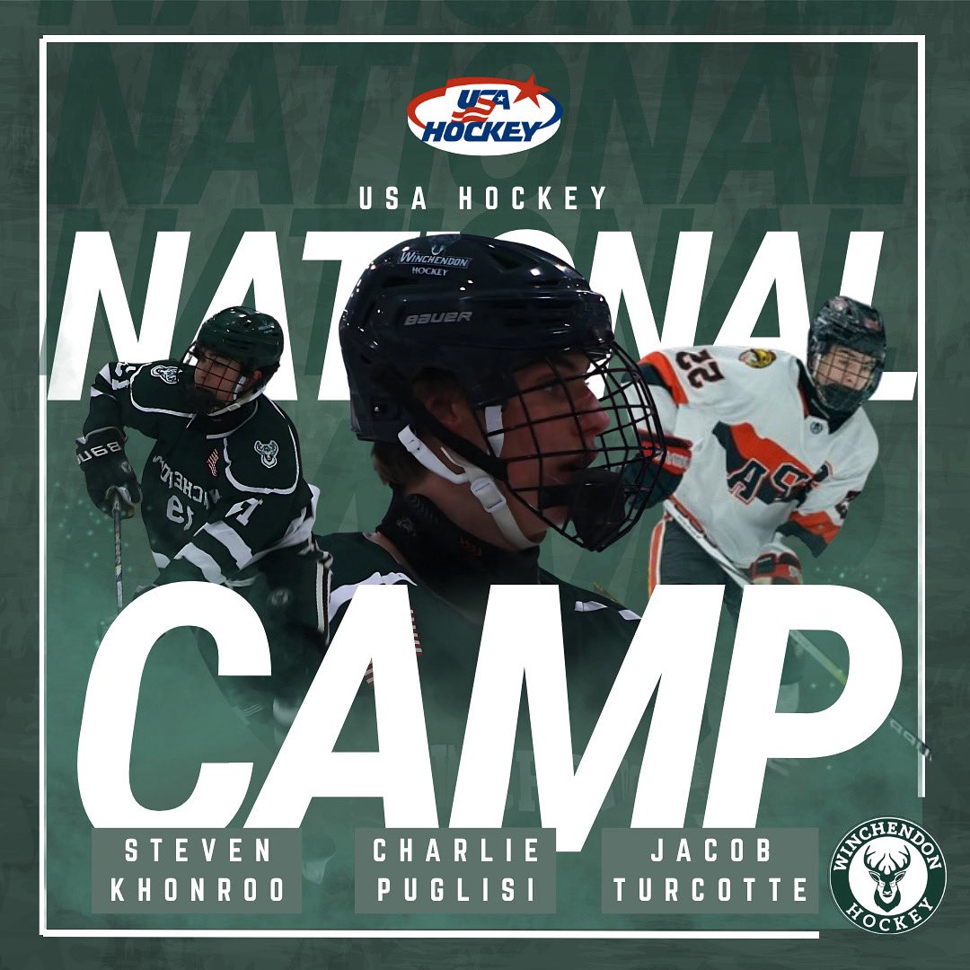 The Winchendon School Boy’s Hockey (@hockey_winch) on Twitter photo Congrats to the 3️⃣ Winch Players on advancing to National Camp!
Returning ‘08 Steven Khonroo- Pacific
Returning ‘08 Charlie Puglisi- New York
Incoming’09 Jacob Turcotte- New England
Good luck at camp!
<a href="/NZPrepHockey/">NZPrepHockey</a> <a href="/USHRhockey/">USHR</a> <a href="/WinchendonA/">Winchendon Athletics</a> Congrats to the 3️⃣ Winch Players on advancing to National Camp!
Returning ‘08 Steven Khonroo- Pacific
Returning ‘08 Charlie Puglisi- New York
Incoming’09 Jacob Turcotte- New England
Good luck at camp!
<a href="/NZPrepHockey/">NZPrepHockey</a> <a href="/USHRhockey/">USHR</a> <a href="/WinchendonA/">Winchendon Athletics</a>