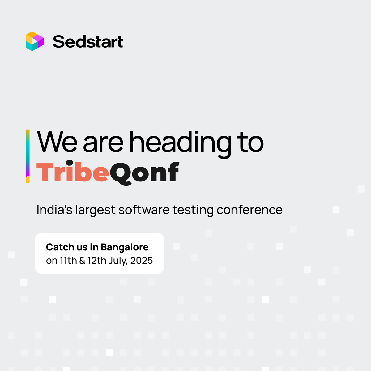 GetSedstart's tweet image. Sedstart is excited to be part of TribeQonf 2025, where the brightest minds in testing come together. 

Catch us in Bangalore to explore how Sedstart helps testers automate smarter.

#TribeQonf #QACommunity #TestAutomation #TribeQonf2025 #Sedstart #SedinTechnologies
