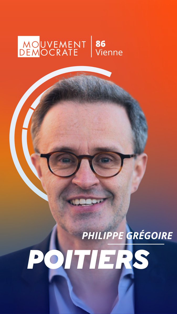 MoDem's tweet image. 📍 Poitiers
🔸 Philippe Grégoire, cadre territorial, délégué du MoDem de la Vienne, mènera #Poitiers2026.
#Municipales2026 #Cap2026 @phgregoire