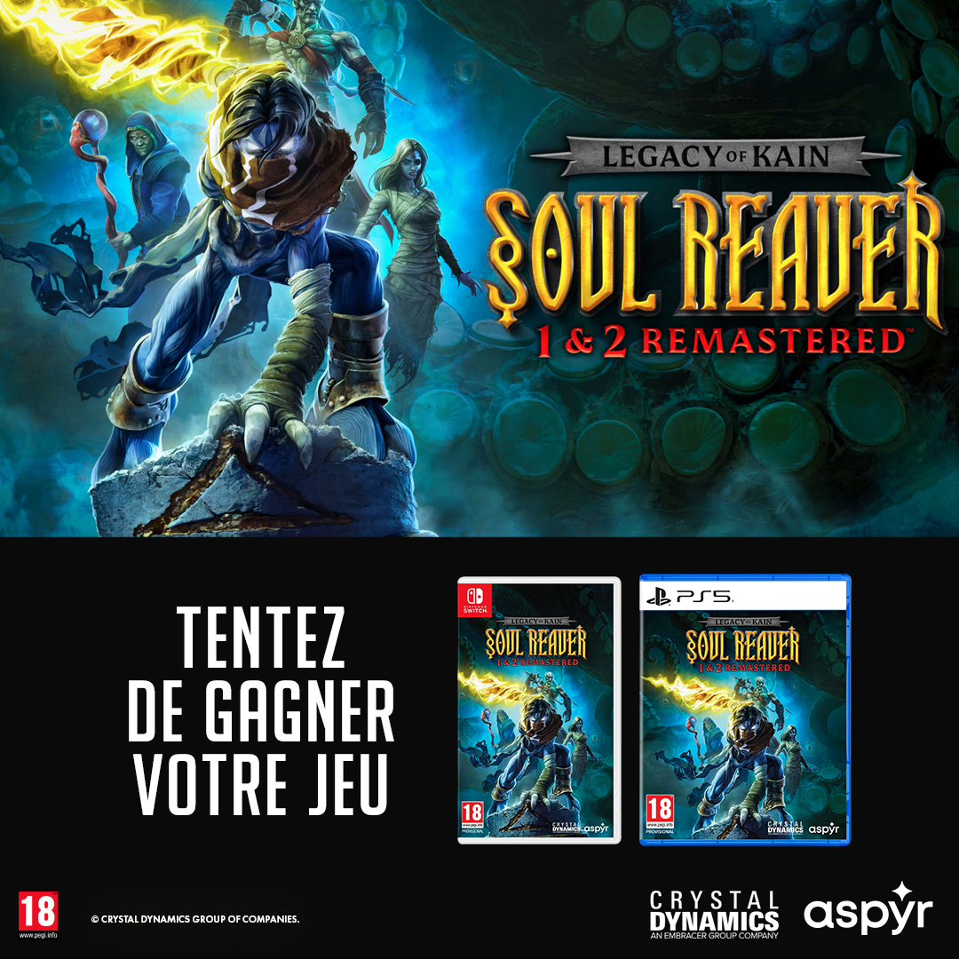 Micromania-Zing (@micromania_fr) on Twitter photo Rendez-vous vendredi pour la sortie physique de Legacy of Kain Soul Reaver 1 & 2 Remastered 🔥 Et pour l'occasion, on vous propose de gagner un jeu, pour participer ⤵️
🔴 Like, RT & Follow <a href="/Micromania_Fr/">Micromania-Zing</a>
🔴 Mentionner en réponse un ami avec #MicromaniaSoulReaver Rendez-vous vendredi pour la sortie physique de Legacy of Kain Soul Reaver 1 & 2 Remastered 🔥 Et pour l'occasion, on vous propose de gagner un jeu, pour participer ⤵️
🔴 Like, RT & Follow <a href="/Micromania_Fr/">Micromania-Zing</a>
🔴 Mentionner en réponse un ami avec #MicromaniaSoulReaver