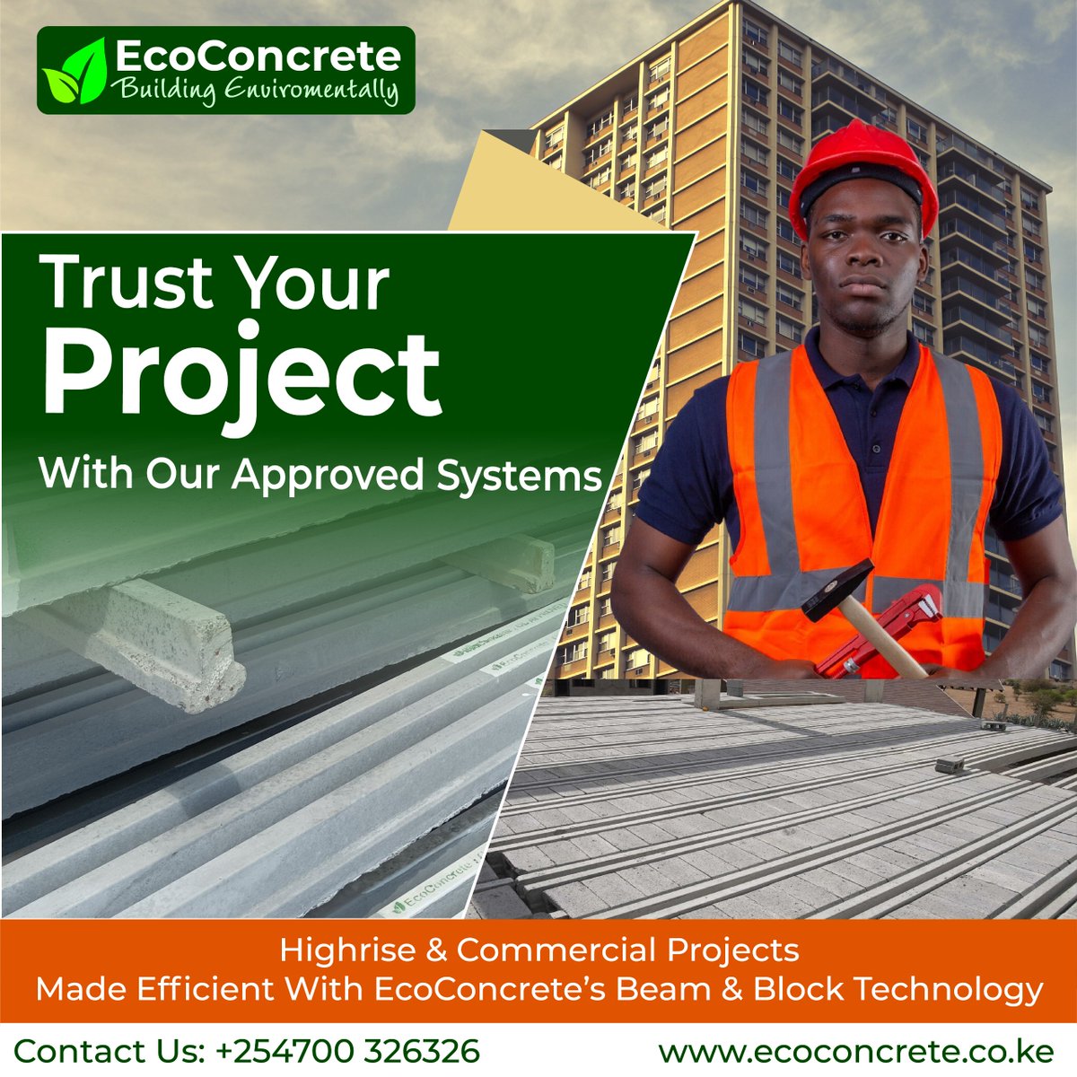 High-rise and commercial buildings demand speed, strength, and efficiency during construction—qualities that EcoConcrete’s Ready Flooring System delivers with precision. By eliminating the need for on-site curing, formwork, and extensive propping, the system significantly reduces