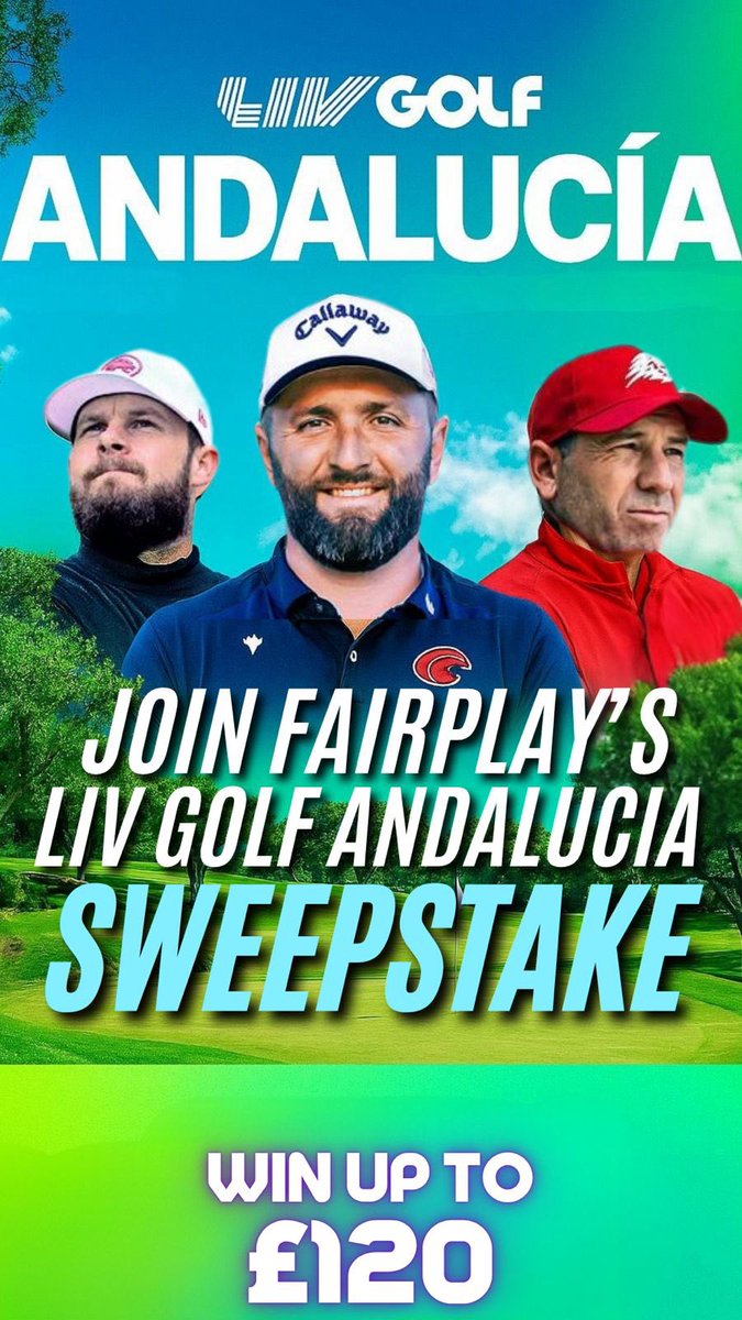 Fairplayapp's tweet image. 🔥 LIV Golf heads to Andalucía! 🔥
Join the Fairplay sweepstake for your shot at £120 ⛳️💰
Each £3 entry gives you 1 golfer at random 🏌️♂️
👇👇 ENTER HERE 👇👇
fairplay.page.link/HVtvp66jFbiG21…
18+ | GambleAware
#LIVGOLF #GOLF #Andalucía