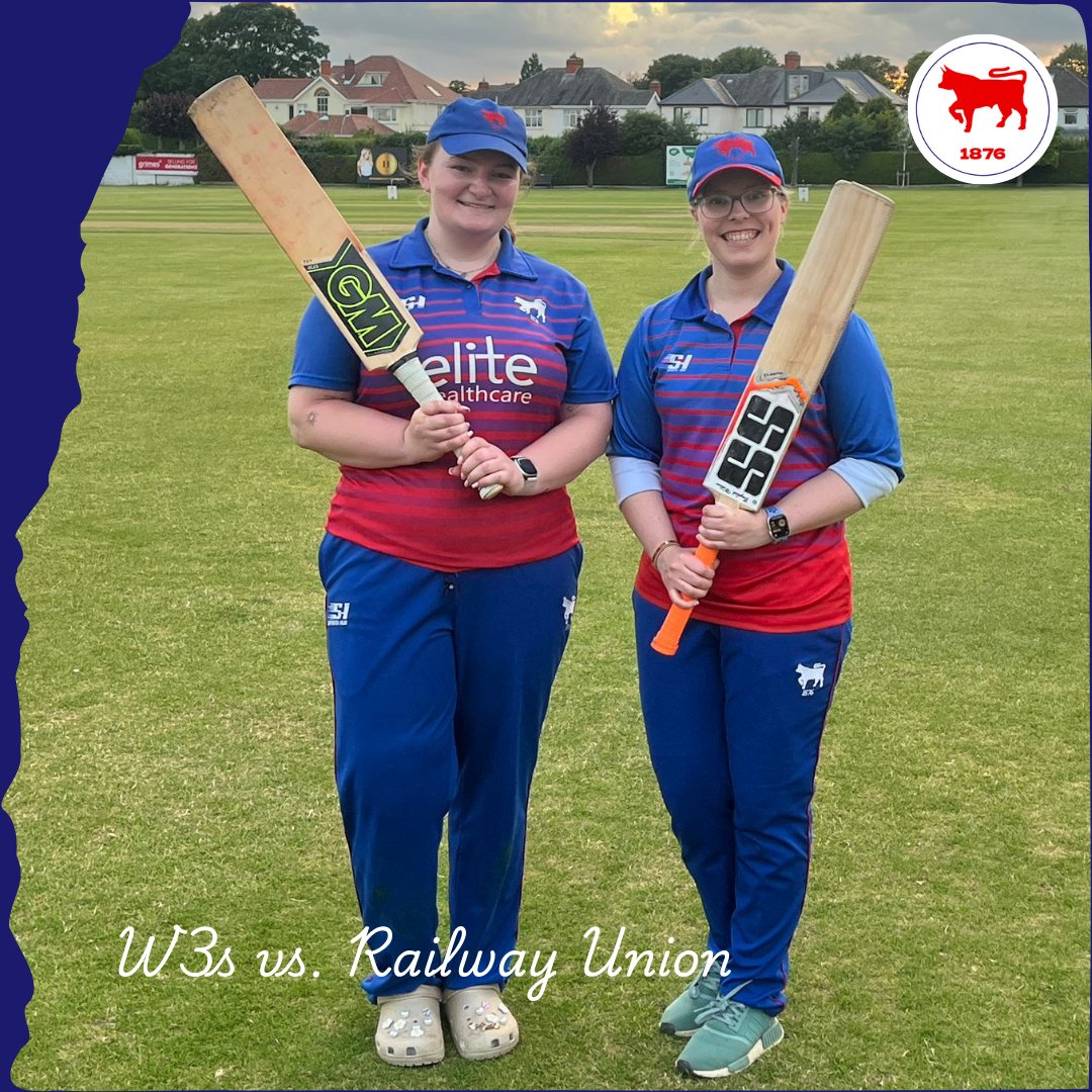Minor Cup Final🏆 here we come‼️ Our W3s welcomed Railway to the #BullRing🐂 .. and thanks to a 151  partnership by Justine (56/67) &amp; Hollie (72/79), some tight bowling by all and immense 'body on the line' fielding, took the win with a 25 run victory. #GoBulls🔵🔴