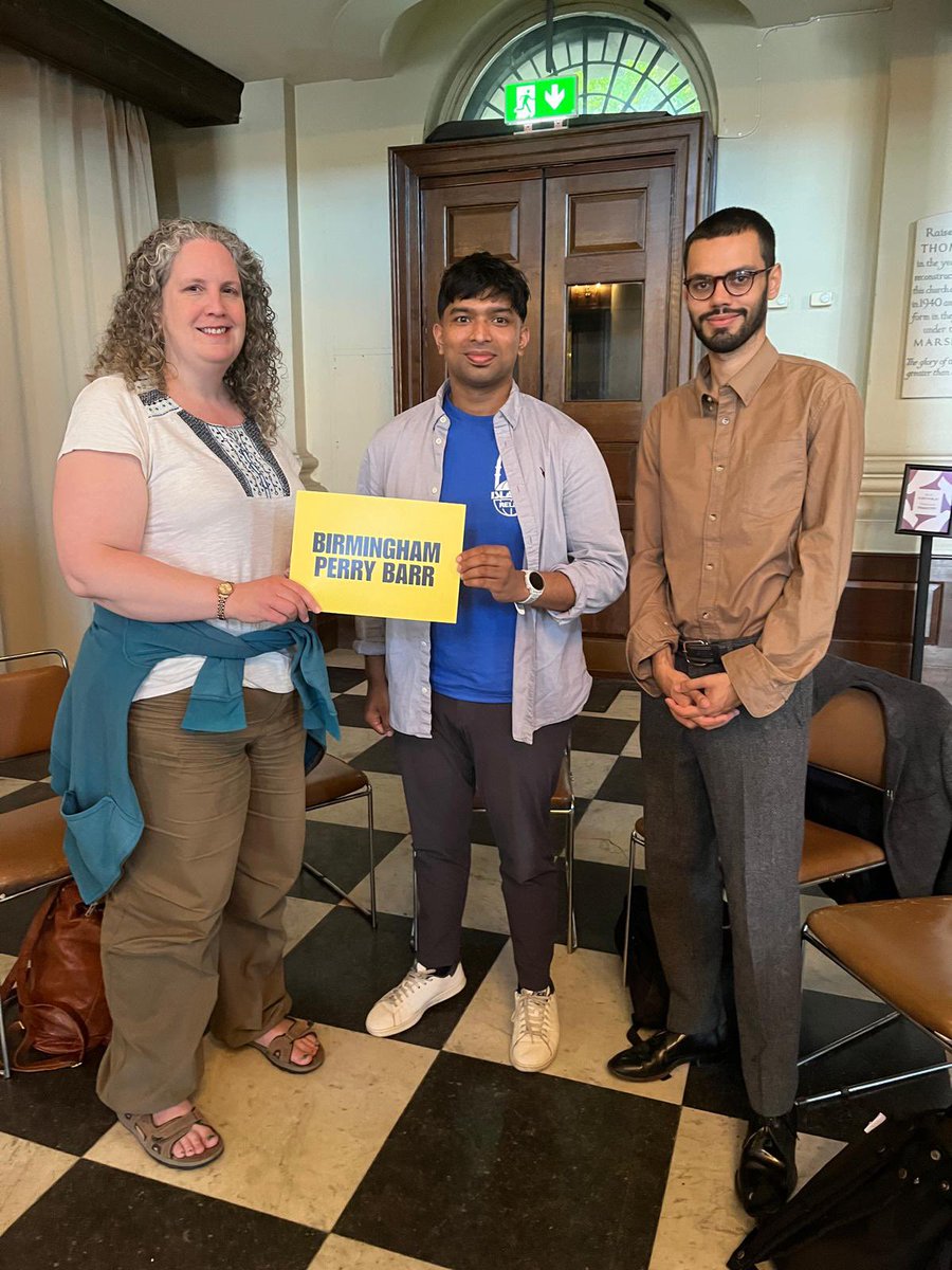 Birmingham Perry Barr constituents Sharon Hall (Operation Noah Campaign Manager), Omar &amp; Ben waiting for Ayoub Khan MP as part of today’s #ActNowChangeForever mass lobby in Westminster. Campaigners are meeting w/MPs today, calling on them to accelerate action on climate &amp; nature.