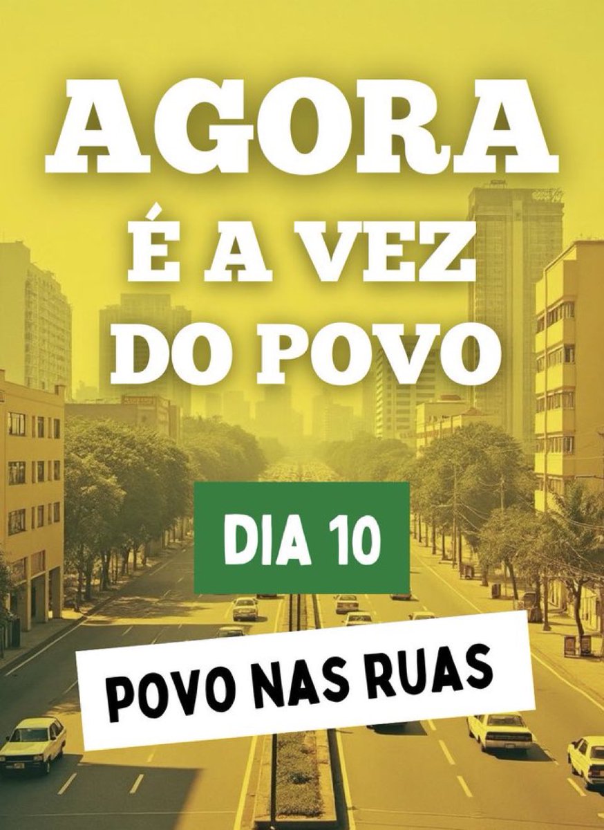 AGORA É A VEZ DO POVO! 
Dia 10 é dia de luta!
O povo vai pra rua pra dizer: chega de privilégio pros ricos enquanto quem trabalha mal tem descanso.
Queremos justiça tributária, fim da escala 6x1 e isenção do IR pra quem ganha até 5 mil.

DIA 10 POVO NAS RUAS