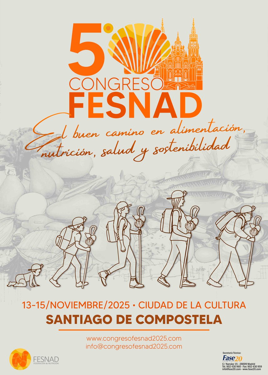 📨Esperamos tu comunicación al V Congreso de FESNAD que tendrá lugar en Santiago de Compostela, del 13 al 15 de noviembre de 2025. 
  
¡Anímate y participa!
👀
congresofesnad2025.com/index.php?secc…

<a href="/SAEDYN_/">SAEDYN</a>
<a href="/SANCYDnutricion/">SANCYD</a> 
<a href="/SEMiPYP/">SEMiPYP</a>
<a href="/seghnp/">SEGHNP</a>
<a href="/sennutricion/">Sociedad Española de Nutrición - SEÑ</a>