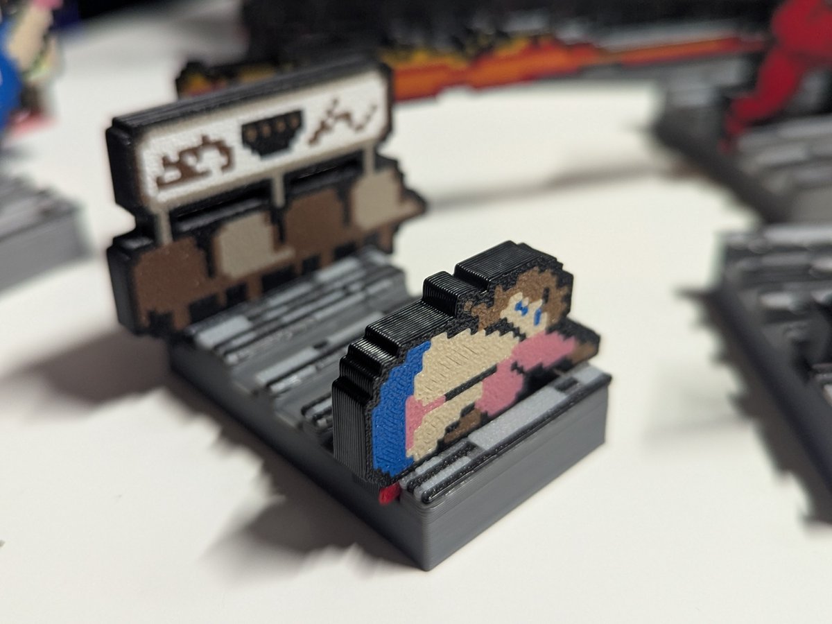 Clive_Frog_2_0's tweet photo. #MSXDev24 first place prize is almost completed.
This diorama has 5 slots to insert the background elements and charterers into, as well as as number of smaller platforms to create additional scenes with.
@ipheion78 :)
#MSX
#MSX2 https://t.co/ZmCFTykVP5