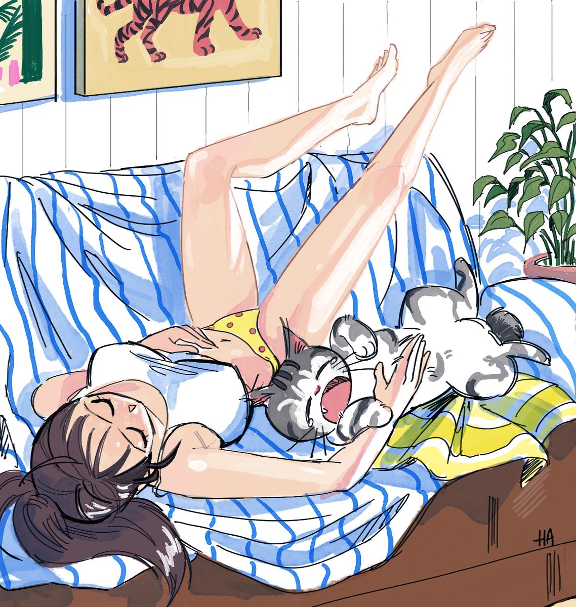 ha_lalee's tweet image. #PortfolioDay #PortfolioDay2025 Lady &amp;amp; Cat