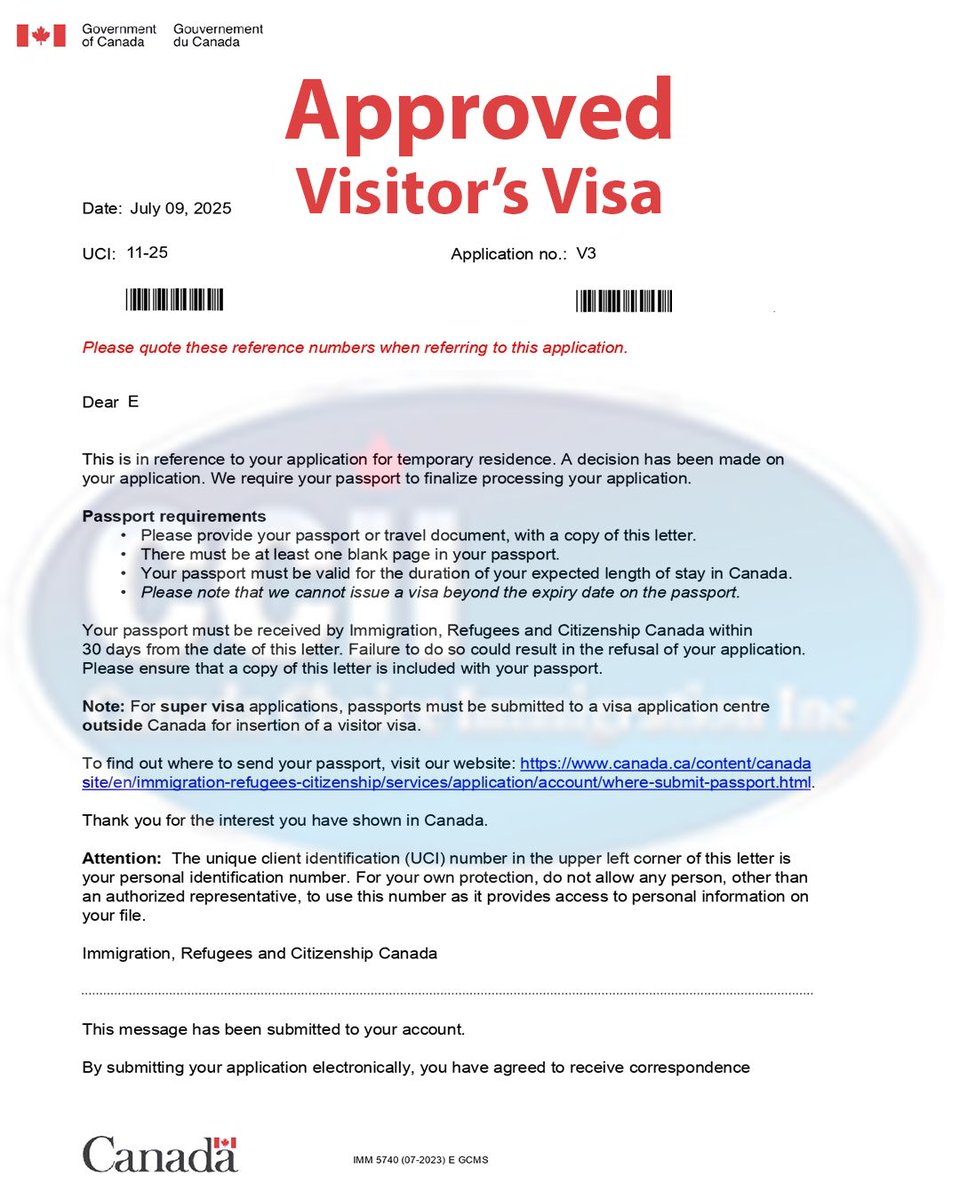 canadachoice1's tweet photo. 🎊Congratulations to our Clients🎊
We got this beautiful news this Morning!!
This is will be your story soon!
Send us a DM Let us help you today.
.
.
.
#amazingdream #canadachoiceimmgrationinc #visaapprovals #canadiandream #visitvisa https://t.co/XE4fosQqr7