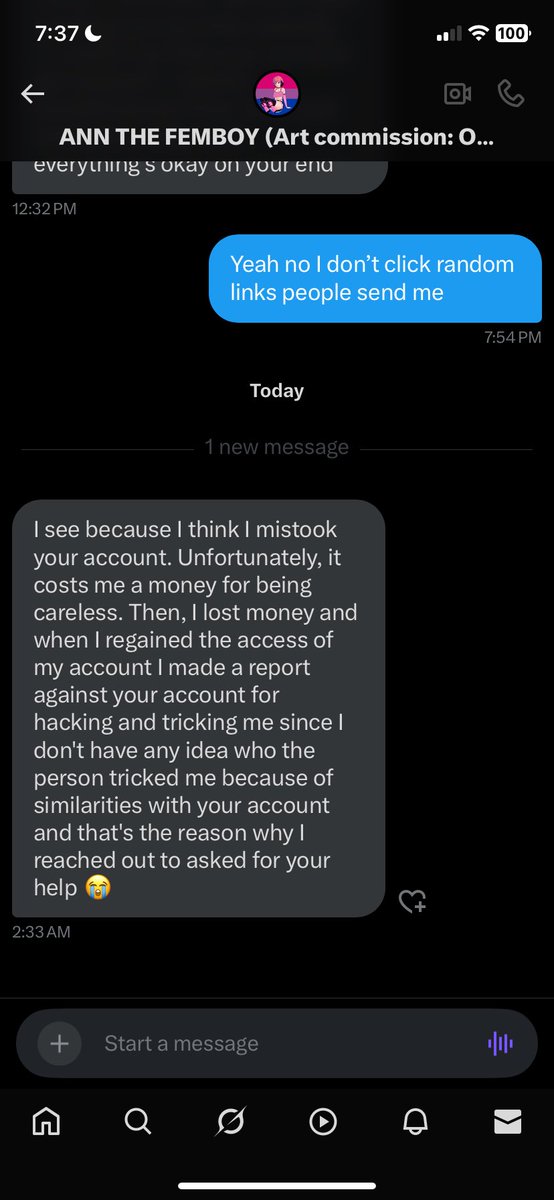 AzukiLuna's tweet photo. Smh another account was hacked, unfortunately for this scammer I already seen this trick. https://t.co/TxeaizVsHT