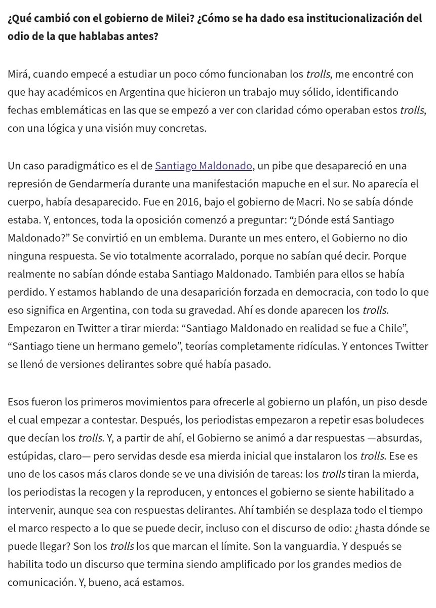 Ekaitz Cancela (@ecanrog) on Twitter photo Entrevista de <a href="/anitafuentex/">Anita Fuentes</a> con <a href="/juliamengo/">Julia Mengolini</a> para <a href="/nortes_me/">Nortes</a>, sobre el disciplinamiento que, a través de las redes sociales, trató de ejercer la ultraderecha sobre voces como la suya.
👉nortes.me/2025/07/09/el-… Entrevista de <a href="/anitafuentex/">Anita Fuentes</a> con <a href="/juliamengo/">Julia Mengolini</a> para <a href="/nortes_me/">Nortes</a>, sobre el disciplinamiento que, a través de las redes sociales, trató de ejercer la ultraderecha sobre voces como la suya.
👉nortes.me/2025/07/09/el-…