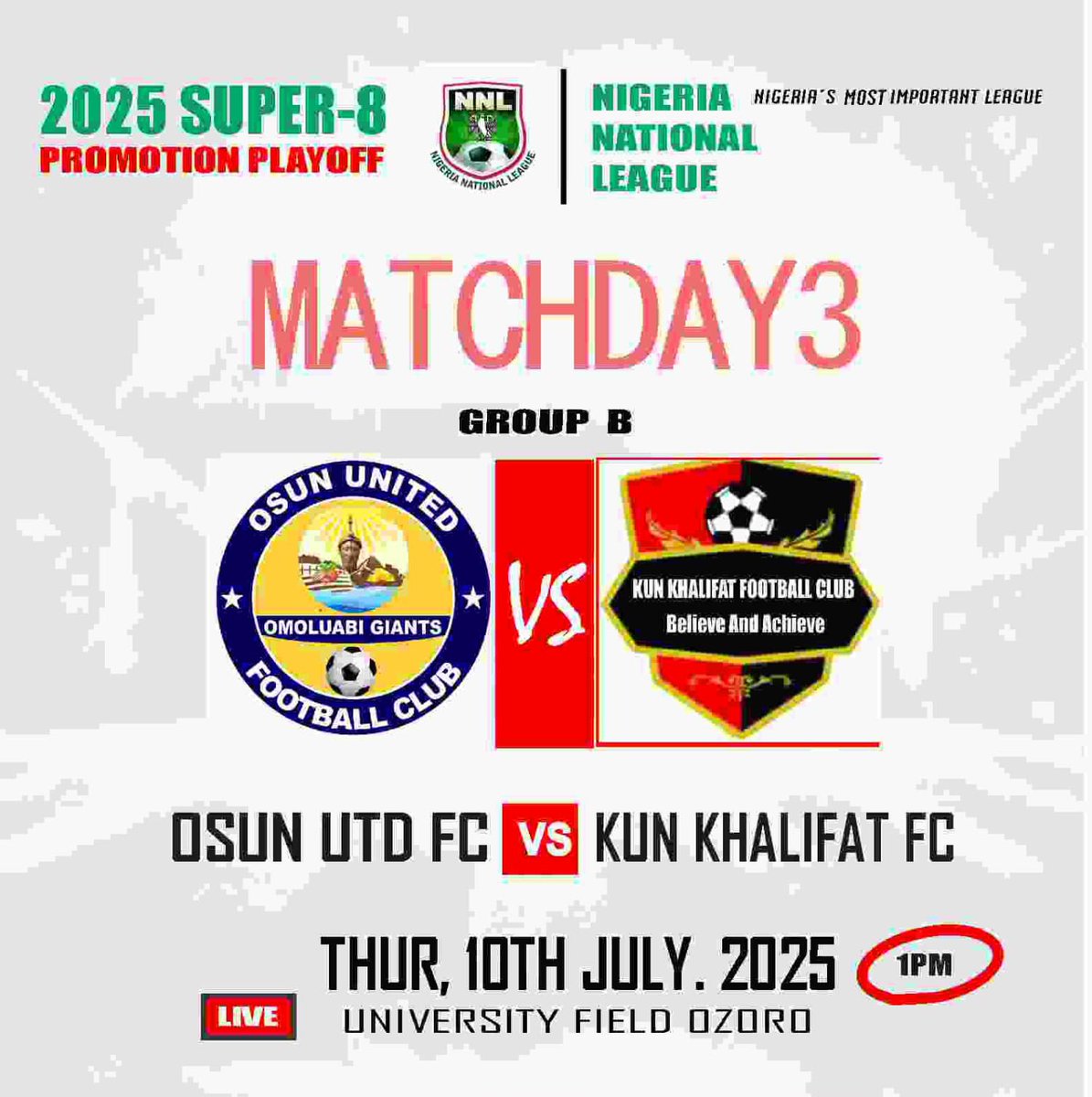 Our last game in Super 8!!
We go again in Ozoro, 135km away from Asaba!
Let's go Gladiators 💪
#Believe🔵🟡