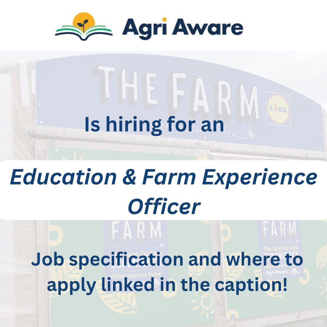 AgriAware's tweet image. Ready to take the next step in your career?
Agri Aware is now hiring an Education & Farm Experience Officer and this could be your perfect fit!
If you’re passionate about agriculture, education, and making a real impact, we want to hear from you.
🔗 Learn more and apply below…