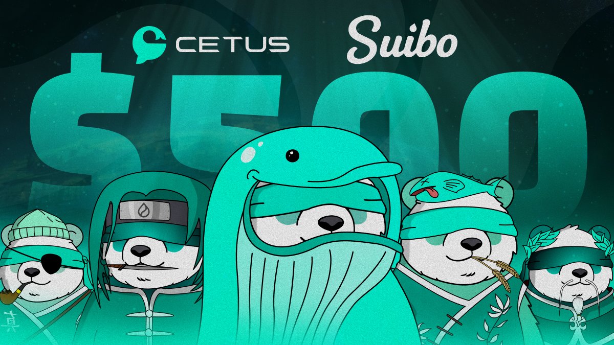 SuiboSui's tweet image. WIN $500 + 50 Suibo NFT Whitelist 🏆
+ 200 Random xCetus Holders added to the WL 🎟️
👉 Follow @SuiboSui & @CetusProtocol 🫂
👉 RT, Tag 2 Friends & Drop $SUI Wallet 🪂
The 1st SocialFi NFT - Friday 11th July, 1PM UTC 🗓️