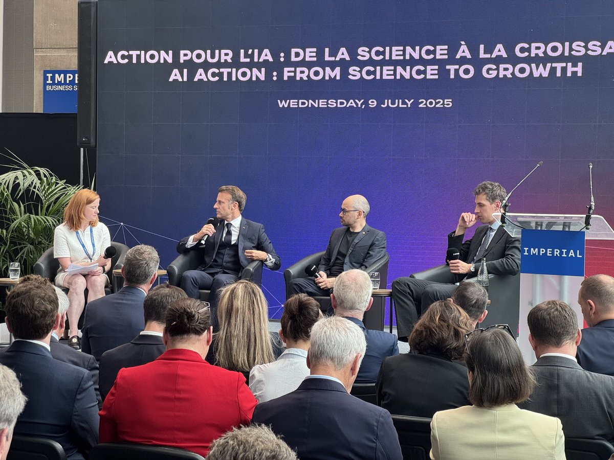 Dom Hallas (@dom_hallas) on Twitter photo Really great conversation between <a href="/EmmanuelMacron/">Emmanuel Macron</a> <a href="/demishassabis/">Demis Hassabis</a> and <a href="/arthurmensch/">Arthur Mensch</a> on how we make sure Europe can compete in AI as part of the state visit here in London. Really great conversation between <a href="/EmmanuelMacron/">Emmanuel Macron</a> <a href="/demishassabis/">Demis Hassabis</a> and <a href="/arthurmensch/">Arthur Mensch</a> on how we make sure Europe can compete in AI as part of the state visit here in London.