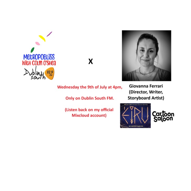 Dublin South FM (@dublinsouthfm) on Twitter photo 🎬Metropobliss at 4pm!
🎨Colm O'Shea talks to talented and prestigious animator Giovanna Ferrari; speaking on behalf of <a href="/CartoonSaloon/">Cartoon Saloon</a> and her new short film, Éiru!🎥
👂 Listen: Dublin South FM 93.9
💻 Online: dublinsouthfm.ie
#communityradio 🎬Metropobliss at 4pm!
🎨Colm O'Shea talks to talented and prestigious animator Giovanna Ferrari; speaking on behalf of <a href="/CartoonSaloon/">Cartoon Saloon</a> and her new short film, Éiru!🎥
👂 Listen: Dublin South FM 93.9
💻 Online: dublinsouthfm.ie
#communityradio