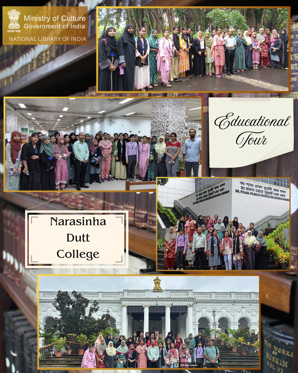 NationalLib_GoI's tweet image. As a part of CCF Curriculum under CSR-48/2023, a group of fifty B.A & B. Com students from Narasinha Dutt College came to visit the @NationalLib_GoI to learn the rules, norms and intricate procsses that library management entails. 
#LibrariesForAll #BooksForAll