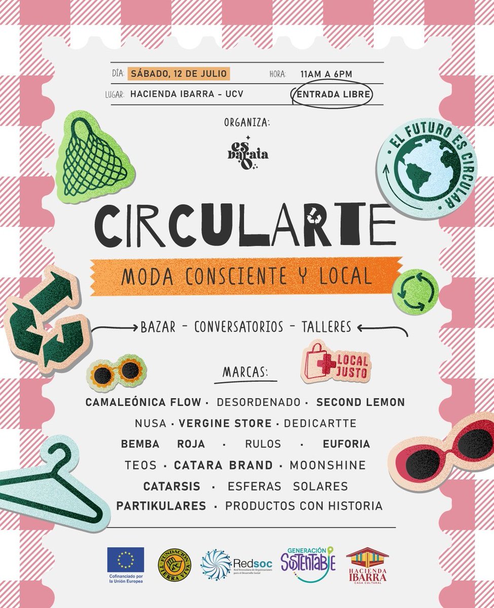 Este sábado nos vemos en Circularte

📍 Hacienda Ibarra, UCV
 ⏰️ 11am a 6pm 

#GeneracionSustentable