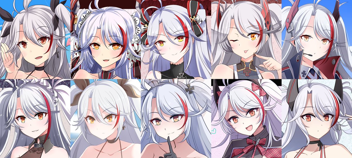 プリンツ・オイゲン(アズールレーン) 「アズレンで一番描いてるのは多分オイゲンなんですがびっくりするくらい顔の描き方が安」|へびつけぇ（4/3新規絵更新・絵仕事&skeb募集中）のイラスト