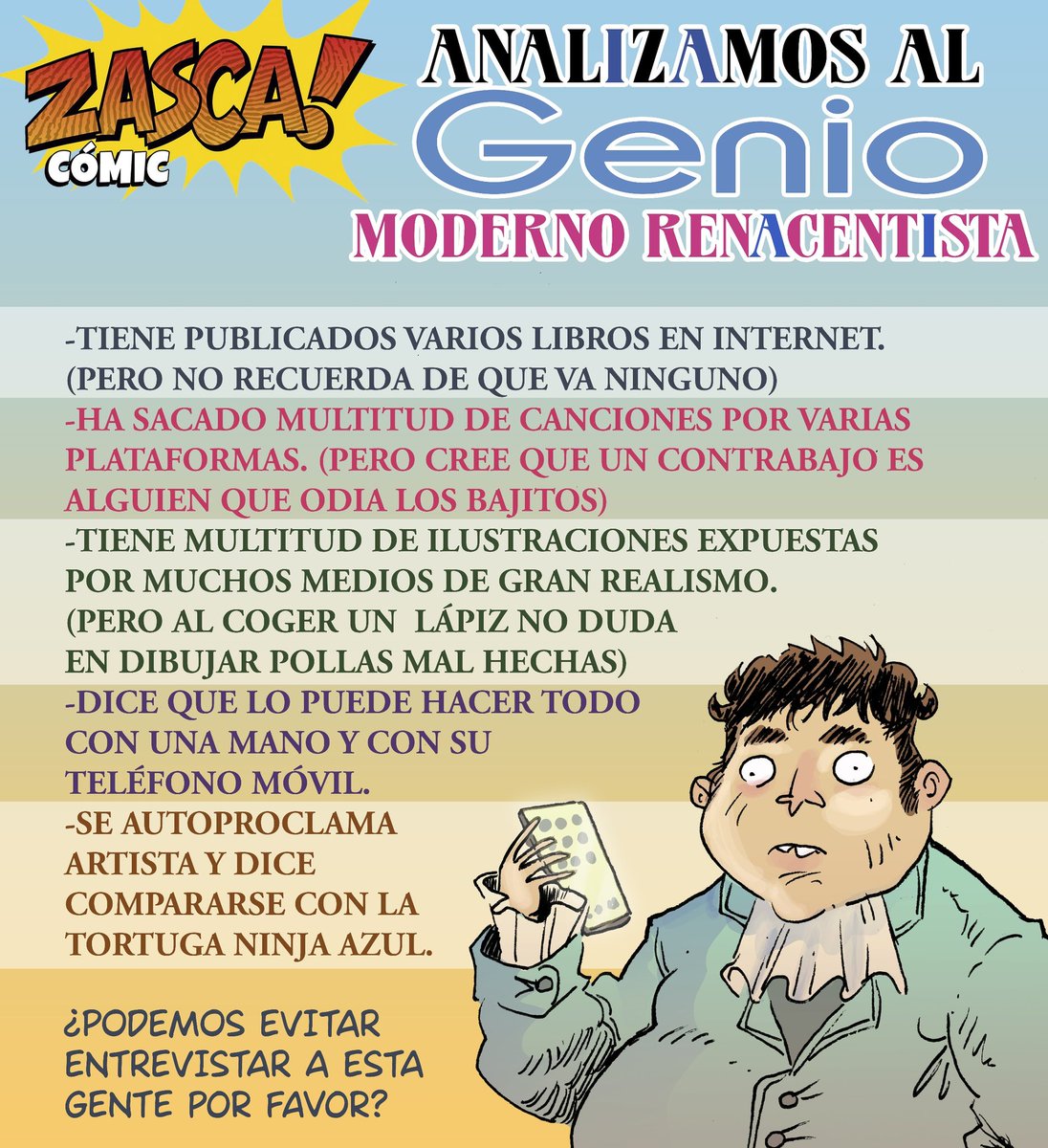 Zasca!Comics (@comicszasca) on Twitter photo JORDI RIBA (JODRI)
@jodricomic4ever
linktr.ee/jodricomic
jribacomicartist@gmail.com
jordiribawork@gmail.com
NUEVO NÚMERO EN PAPEL
INTELIGENCIA ARTIFICIAL
(NÚMERO 13),
CON 88 PÁGINAS POR 8€.
DISPONIBLE EN NUESTRA
ZASCA! TIENDA:
zasca-comic.sumupstore.com JORDI RIBA (JODRI)
@jodricomic4ever
linktr.ee/jodricomic
jribacomicartist@gmail.com
jordiribawork@gmail.com
NUEVO NÚMERO EN PAPEL
INTELIGENCIA ARTIFICIAL
(NÚMERO 13),
CON 88 PÁGINAS POR 8€.
DISPONIBLE EN NUESTRA
ZASCA! TIENDA:
zasca-comic.sumupstore.com