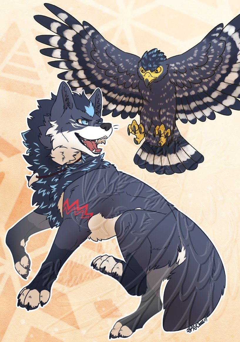 【付費委託】
是一隻充滿部落風格的設定！
偷偷把族圖騰藏在背景了，不曉得有沒有人發現呢👀✨

#furry #furryart #Commission #commisionart #kemono #ケモノ