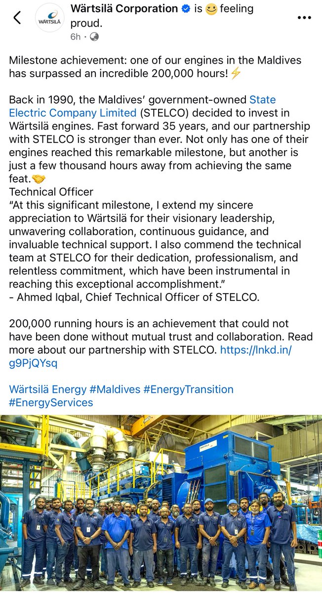 Milestone achievement 
Thank you <a href="/WartsilaEnergy/">Wärtsilä Energy</a>