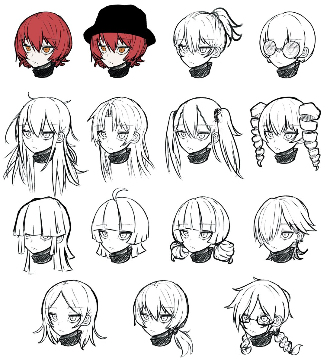 Sabashime_botan's tweet image. 髪型バリエーション