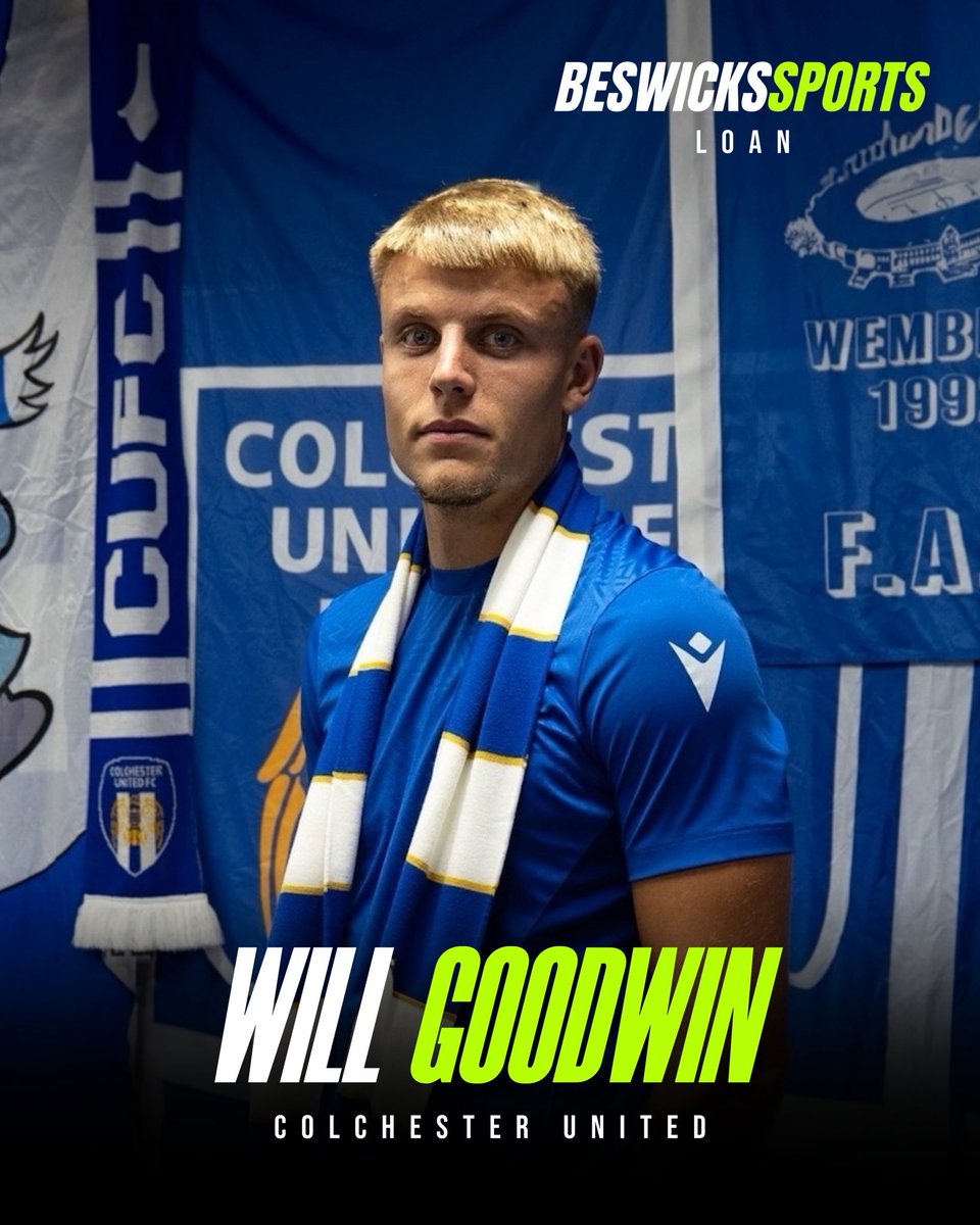 We are delighted to share that Will Goodwin has joined Colchester United on a season-long loan from Oxford United ✍️

Wishing you all the best, Will! 🔵⚽ 

#beswickssports  #TransferNews #WillGoodwin