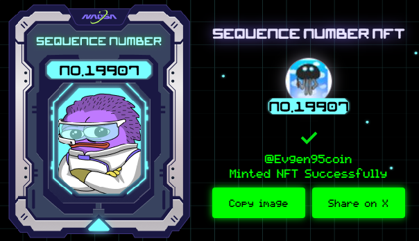 Evgen95coin's tweet photo. > mint --sequence NFT 
> sequence number minted 
> onboarding complete to One // https://t.co/BDl9Xm4oEm 
>> welcome to @0xNADSA 

"In the beginning, there were only a few. The Monadverse is vast, but I was here first.” https://t.co/UocjPDLi3K https://t.co/gYspMyICca
