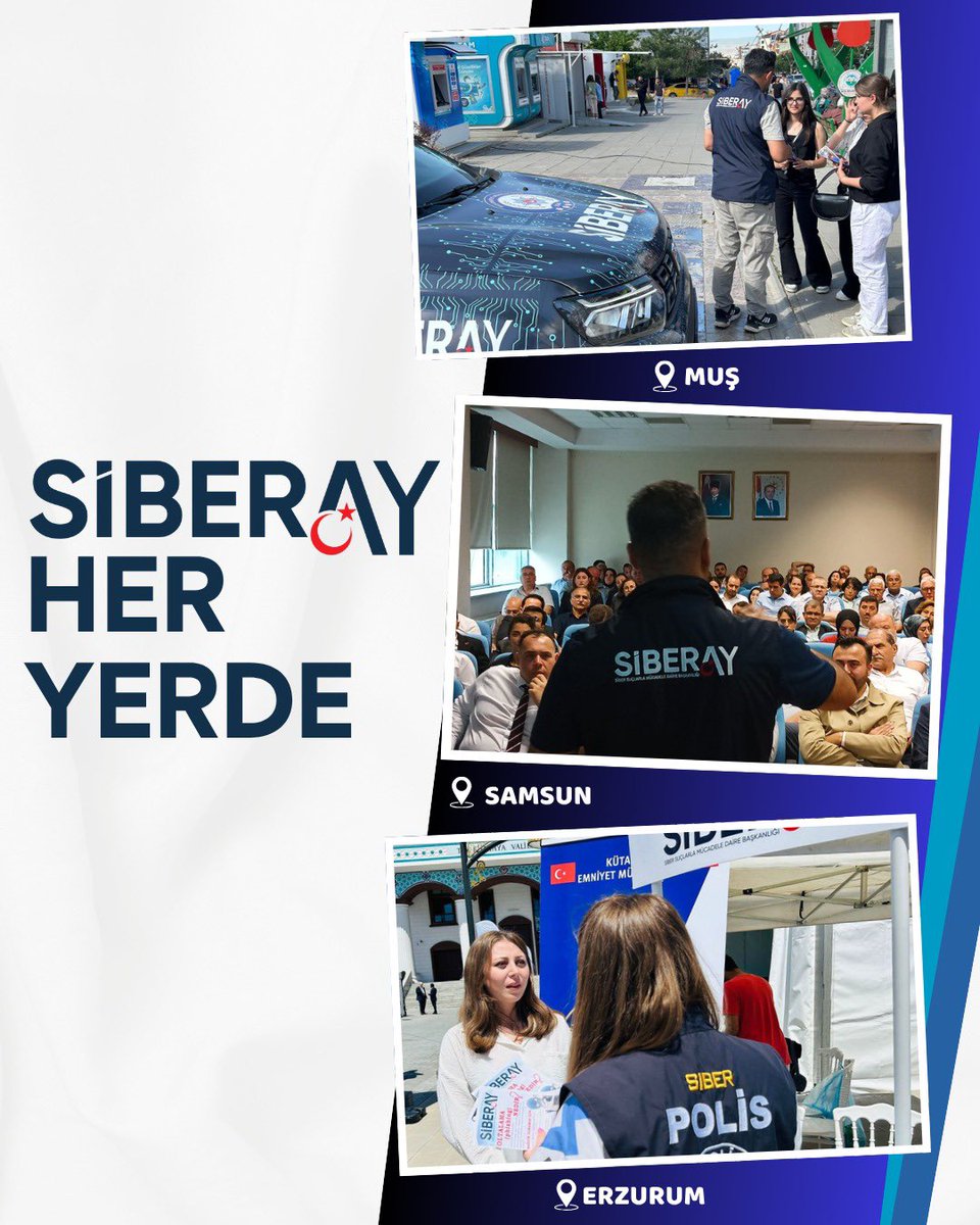 🤳Teknoloji Bağımlılığı
🔐Güvenli İnternet Kullanımı
📱Bilinçli Sosyal Medya Kullanımı

✅Kurum çalışanlarını ve halkın yoğun olduğu yerlerde her yaştan vatandaşımızı bilgilendirmeye devam ediyoruz.

#SİBERAYHerYerde
#SİBERAY🌙