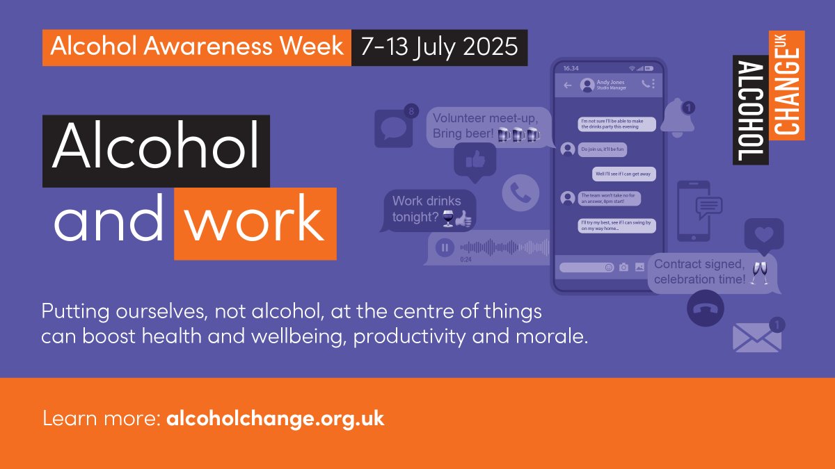 As work and home life continue to blur for many, it's more important than ever to open the conversation about the role alcohol can play in relation to your work. 

Find out more about Alcohol Awareness Week: orlo.uk/ZGAFr
<a href="/AlcoholChangeUK/">Alcohol Change UK</a>