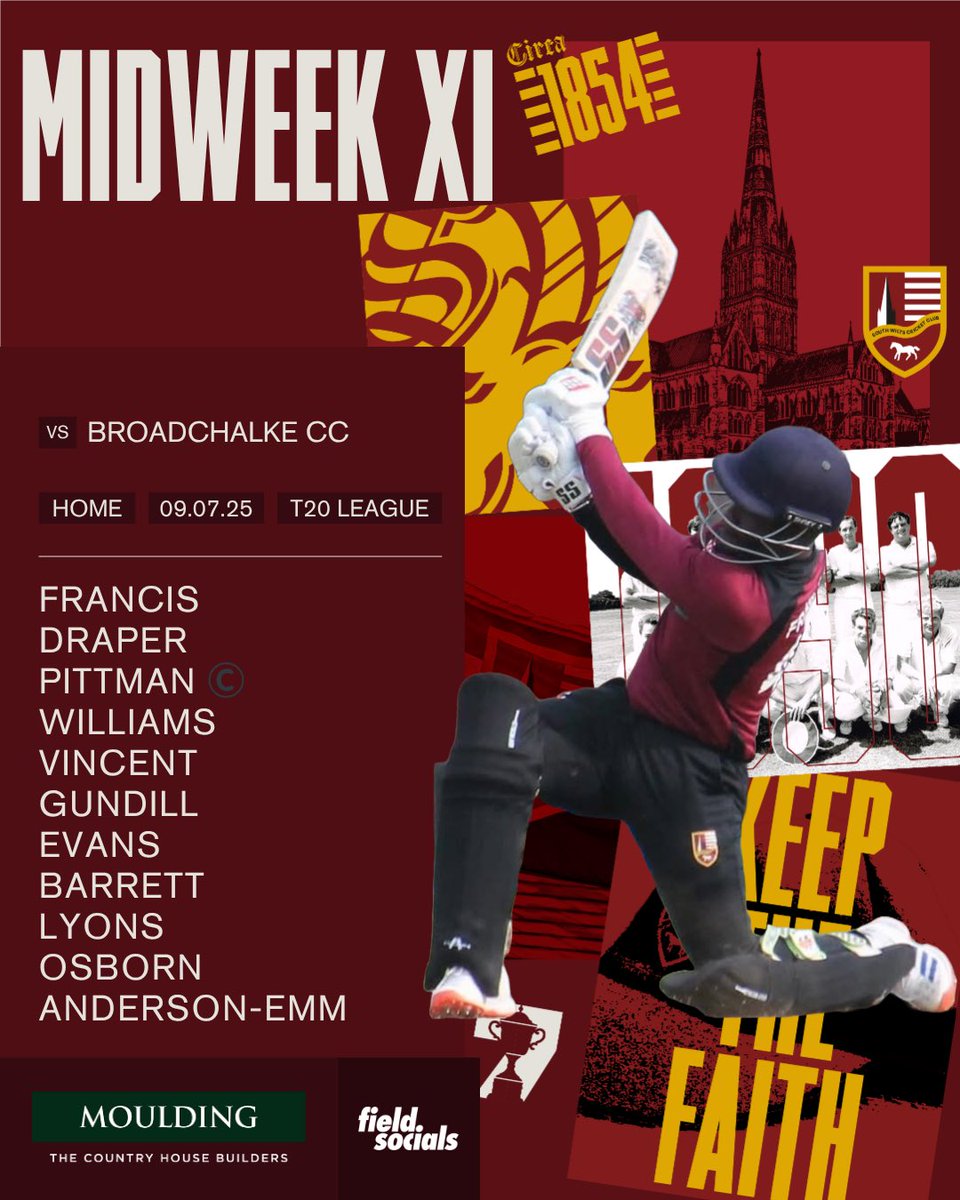 Midweek XI continue the league campaign this evening with a home game vs Broadchalke CC

📆 Wednesday 9th July
⏰ 6pm start
📍 HOME 
🍻 Bar open from 6pm.