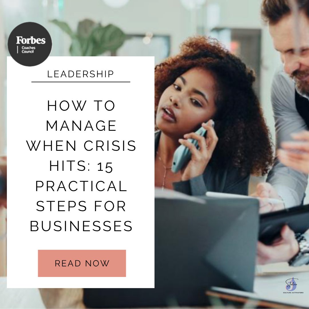 Statice (@thinkstatice) on Twitter photo “What’s our plan? Who leads what? How will we communicate?”
In the latest <a href="/ForbesCoaches/">Forbes Coaches Council</a> expert panel, our founder <a href="/kzwarick/">Kathy Zwarick Shanley, PhD, CAE</a> joins 14 coaches to share how leaders can prep for crisis before it strikes.
Read all 15 tips: bit.ly/forbes-crisis-…
#leadership #crisismanagement “What’s our plan? Who leads what? How will we communicate?”
In the latest <a href="/ForbesCoaches/">Forbes Coaches Council</a> expert panel, our founder <a href="/kzwarick/">Kathy Zwarick Shanley, PhD, CAE</a> joins 14 coaches to share how leaders can prep for crisis before it strikes.
Read all 15 tips: bit.ly/forbes-crisis-…
#leadership #crisismanagement