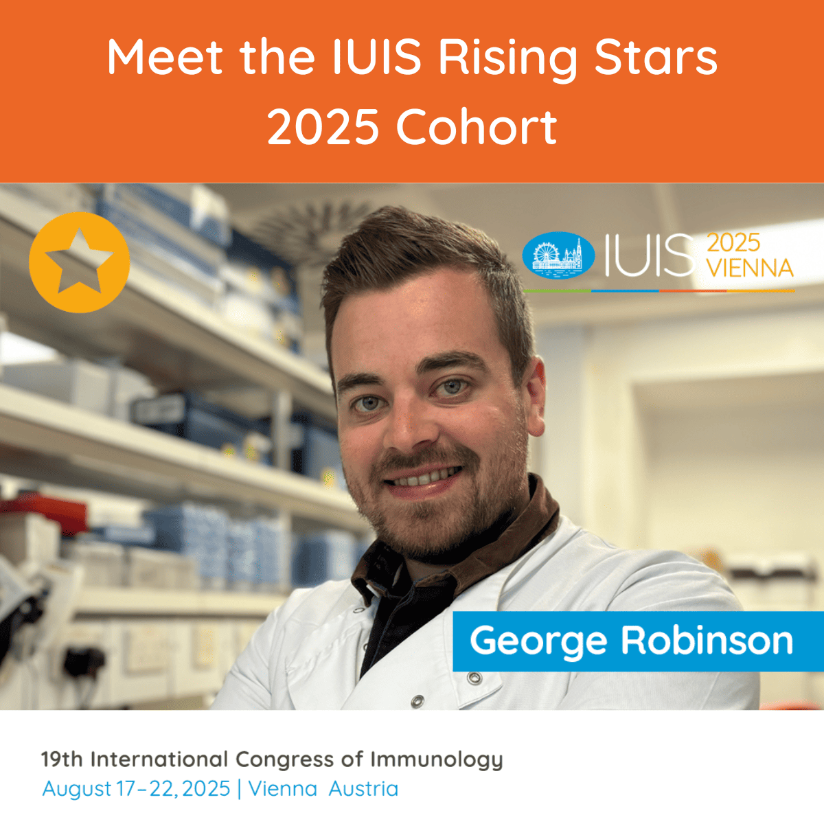 iuis_online's tweet image. Meet @GeorgeARobinson, paediatric rheumatology scientist at UCL. At #IUIS2025 he’ll present “The interferon nexus: sex differences, autoimmunity & heart disease.” Catch him and other #RisingStars in #Immunology! 🔬🌍 Register: loom.ly/CwagY2g #RisingStars2025
@UCL