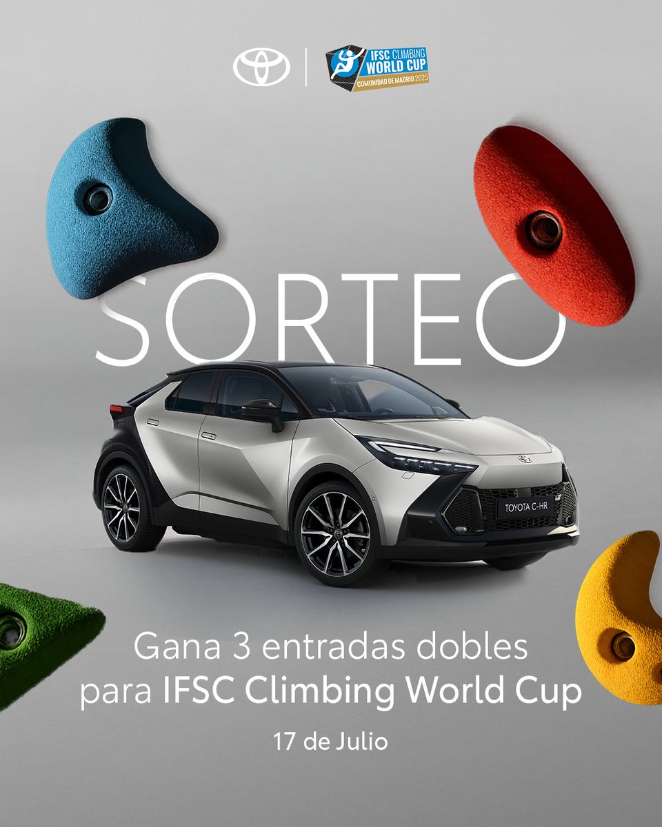 🎉 ¡SORTEO! 🎉

 ¿Te gusta escalar? 🧗‍♂️ Sorteamos 3 entradas dobles para la IFSC Climbing World Cup Madrid 2025.

👉 Espectáculo, clinics, charlas y más.

Cuéntanos cuál es el sitio más alto donde has estado, síguenos y participa

BBLL: bit.ly/SorteoIFSCClim…