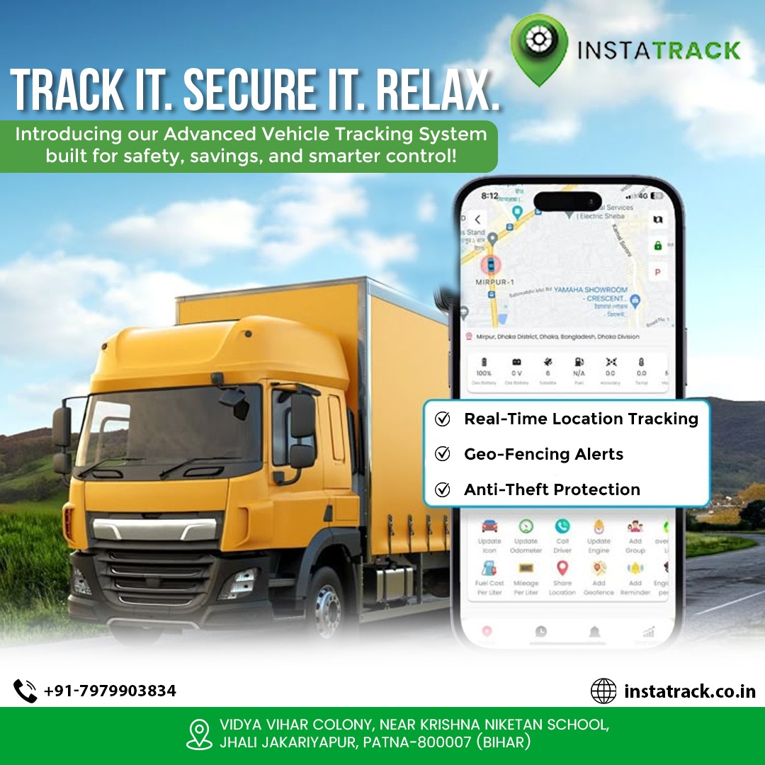 InstaTrackIN's tweet image. For More Details:-
☎Helpline: +91-797990-3834
📨Email: info@instatrack.co.in
📌Address: Vidya Vihar Colony, Near Krishna Niketan School, Jhali Jakariyapur
#vehicletrackingsystem #realtimetracking #geofencingalerts #antitheftdevice #instatrackindia #trucktrackingsys