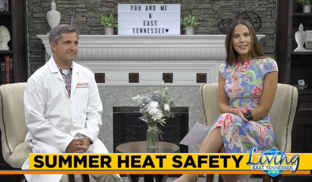 Staying safe during the heat of summer is vitally important. Recently, Dr. Harrison McGrath joined Living East Tennessee to discuss the importance of summer heat safety, including heat exhaustion vs heat stroke: bit.ly/44xCjW1

#UVSafetyAwarenessMonth #SummerSafety
