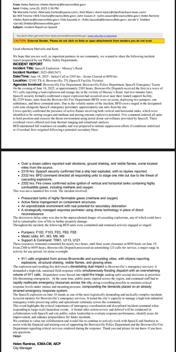 On June 18, when a Starship rocket exploded at the <a href="/SpaceX/">SpaceX</a> facility near Brownsville, the city received 123 emergency calls in just two hours.

The flood of 911 calls, along with the dangerous situation at SpaceX, placed an incredible strain on the city's emergency services #rgv