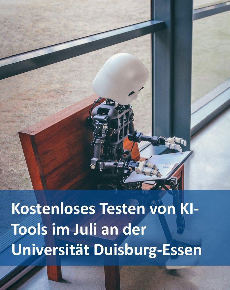 Kostenloses Testen von KI-Tools im Juli an der Universität Duisburg-Essen: vawi.de/Kostenloses-Te… #KI #Recherchetools