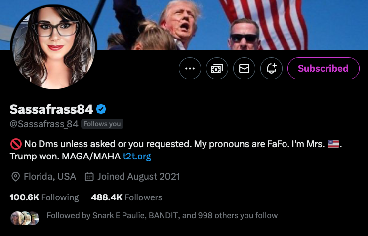 Sovey (@sovereignx1776) on Twitter photo Sass (<a href="/Sassafrass_84/">Sassafrass84</a>) is one of the most loyal and generous people on this platform. She helps so many others and started engaging with me when my account was small and long before I ever subscribed to her. Itās obvious she isnāt here just for herself, sheās here for all of us. Sass (<a href="/Sassafrass_84/">Sassafrass84</a>) is one of the most loyal and generous people on this platform. She helps so many others and started engaging with me when my account was small and long before I ever subscribed to her. Itās obvious she isnāt here just for herself, sheās here for all of us.