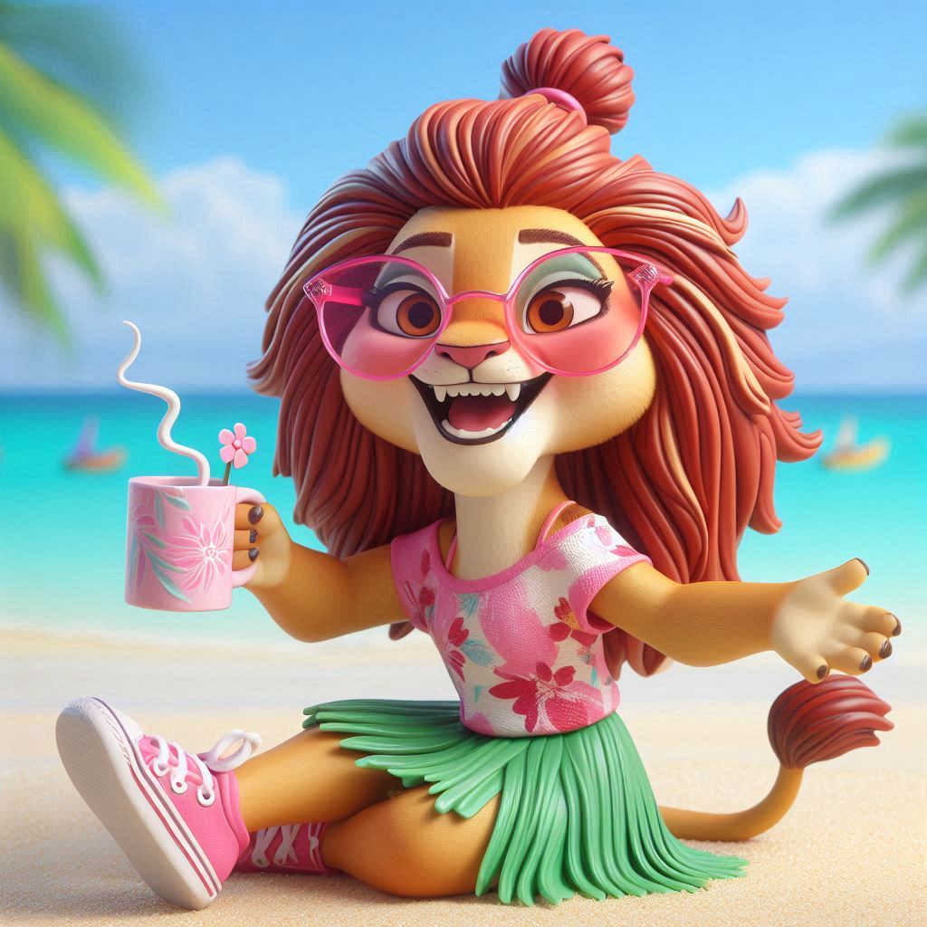 GM Kings &amp; Queens! Life’s better at the beach! 🌞🌴🏖 And me… stranded at the mechanic’s 😂 My car doesn’t want to #ROAR – but we Cocos #ROAR, always! 😁 Happy #PinkWednesday 🩷,Pride🦁👑
#CocoPride <a href="/krypto_toujours/">CatWalk💫</a> 🦁🌸 /Coco Flora